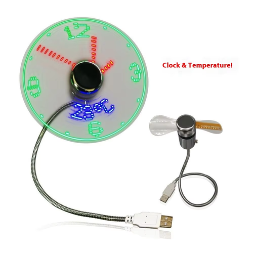Creative Fan Clock with Healthy Temperature Management Portable 3in1 Desktop Display Fan Electronic Luminous USB Smart Clock Fan Mobile Plug