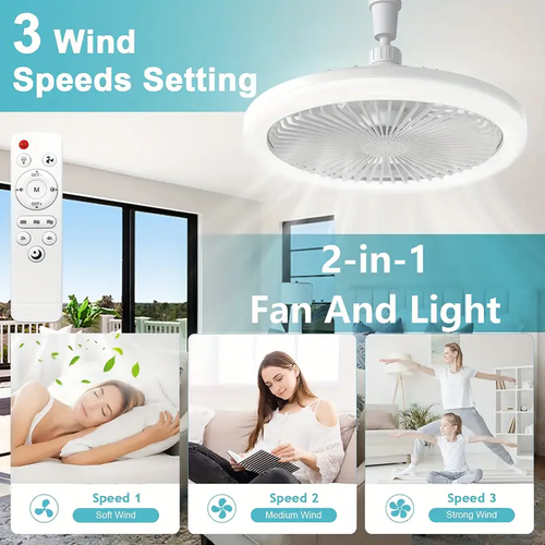 Fancy Decorative Fan Ceiling Light Ceiling Fan 220V 12W Iron+PVC Ceiling Fan With Light for Living Room