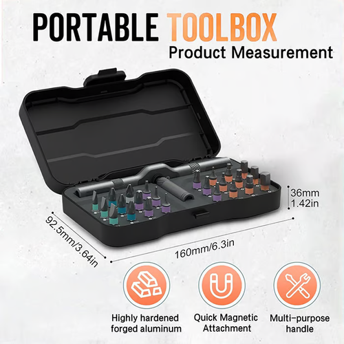 🔥🔥24 in 1 DlY Screwdriver Set Magnetic Compact and Portable Ratchet Screwdriver