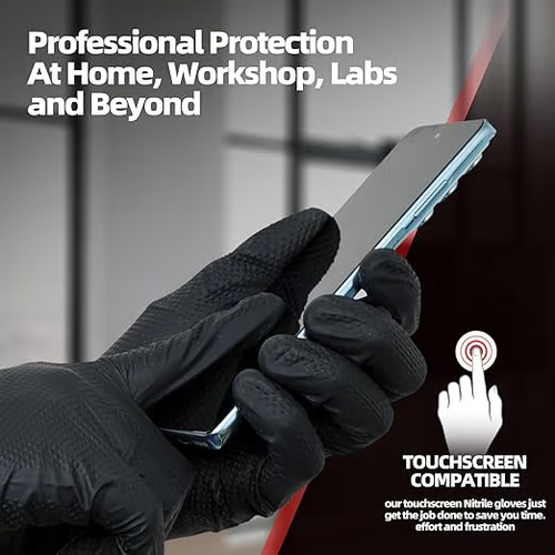 Heavy Duty Disposable Nitrile Gloves - for Industrial, Food Applications,Latex and Powder Free Cleaning Rubber