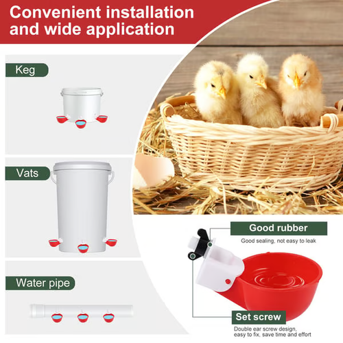 🔥Buy 3 get 3 free (6 PCS)🔥Chicken Waterer Cups, Automatic Chicken Watering System