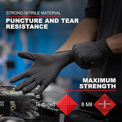 Heavy Duty Disposable Nitrile Gloves - for Industrial, Food Applications,Latex and Powder Free Cleaning Rubber