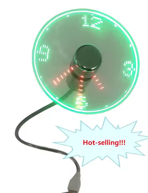 Creative Fan Clock with Healthy Temperature Management Portable 3in1 Desktop Display Fan Electronic Luminous USB Smart Clock Fan Mobile Plug