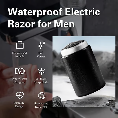 Portable Rechargeable Shaver LED Power Display Mini Steel Cannon Shaver Beard Cutter Triple Blade Body With USB Power Supply