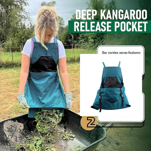 ✨Cross Back Gardening Apron With Deep Kangaroo Release Pockets