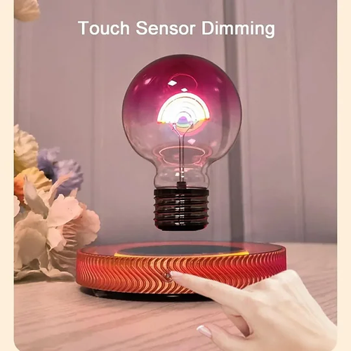 Black technology magnetic levitation rainbow light bulb desktop ornaments creative atmosphere night light