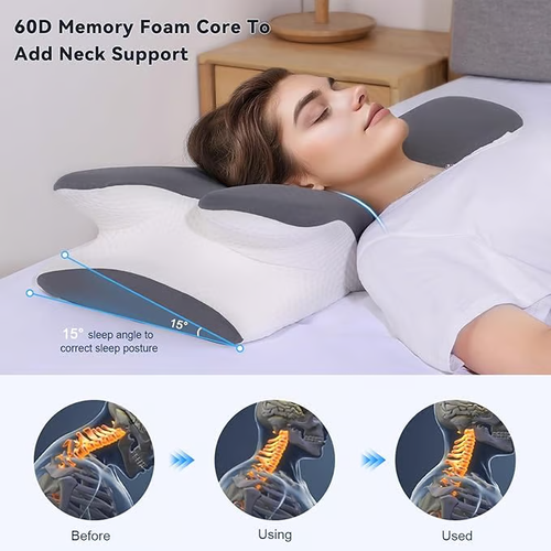 ❄️ Ultra Cooling Neck Pain Relief Pillow | Adjustable Cervical Pillow for Sleeping