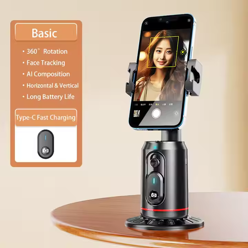 Smart AI mobile phone gimbal 360-degree rotation live broadcast selfie artifact panoramic tracking anti-shake