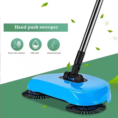 Hand-pushed sweeper household three-in-one multifunctional sweeping and mopping tool with dustpan and broom set (original cleaning cloth 3 pieces)