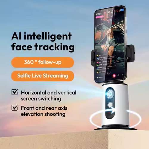 Smart AI mobile phone gimbal 360-degree rotation live broadcast selfie artifact panoramic tracking anti-shake