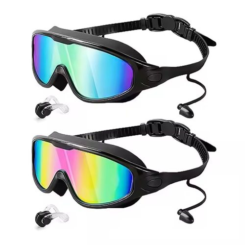 Swimming goggles HD waterproof and anti-fog professional men's and women's adult one-piece earplugs