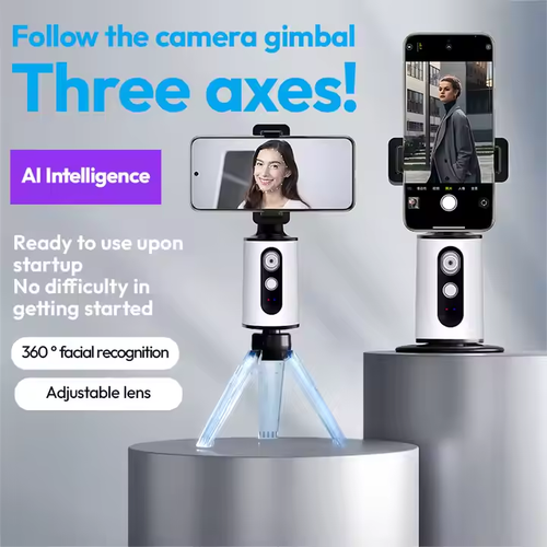 Smart AI mobile phone gimbal 360-degree rotation live broadcast selfie artifact panoramic tracking anti-shake