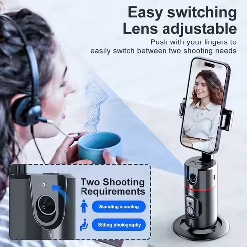 Smart AI mobile phone gimbal 360-degree rotation live broadcast selfie artifact panoramic tracking anti-shake