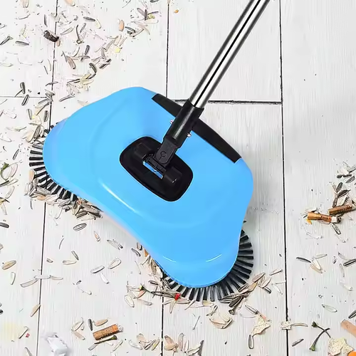 Hand-pushed sweeper household three-in-one multifunctional sweeping and mopping tool with dustpan and broom set (original cleaning cloth 3 pieces)