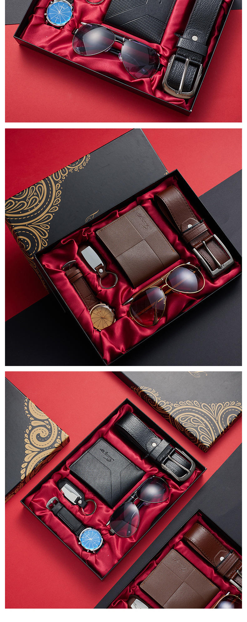 Valentine's Day Gift Business Set Wallet Belt Watch Men's Gift Box