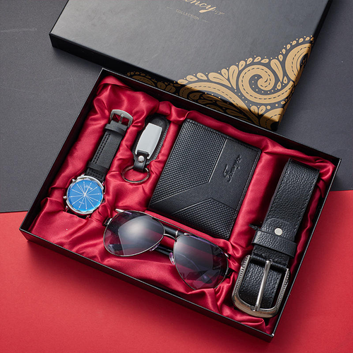 Valentine's Day Gift Business Set Wallet Belt Watch Men's Gift Box