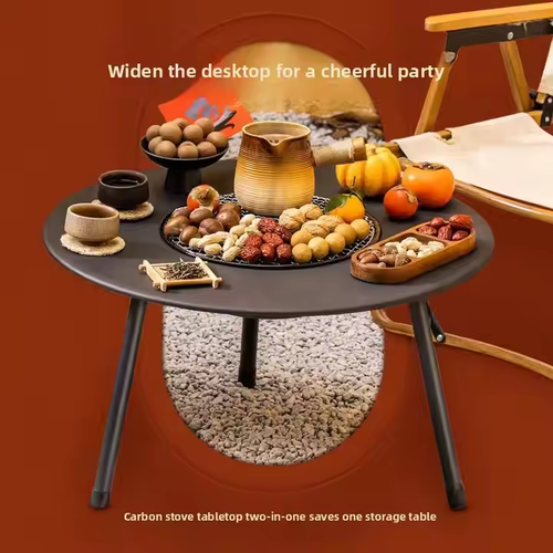 Outdoor barbecue grill household smokeless barbecue portable folding barbecue table charcoal barbecue field courtyard stove tea