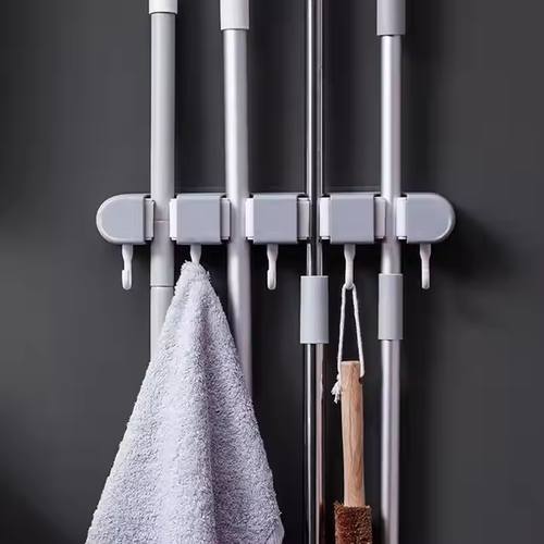 Mop clip bathroom multifunctional traceless mop rack hook clip wall-mounted punch-free strong broom clip storage rack