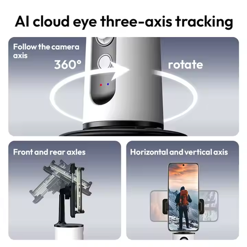 Smart AI mobile phone gimbal 360-degree rotation live broadcast selfie artifact panoramic tracking anti-shake