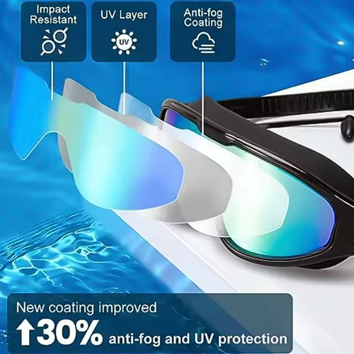 Swimming goggles HD waterproof and anti-fog professional men's and women's adult one-piece earplugs