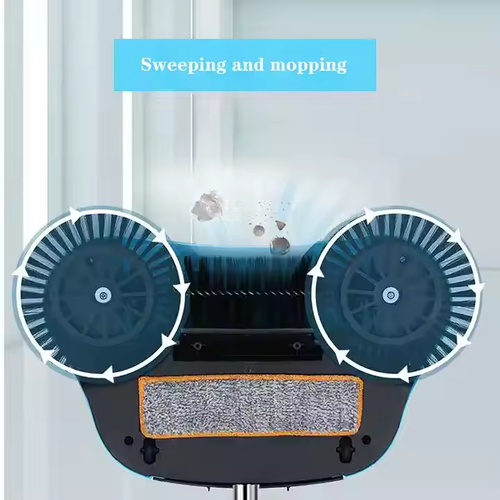 Hand-pushed sweeper household three-in-one multifunctional sweeping and mopping tool with dustpan and broom set (original cleaning cloth 3 pieces)