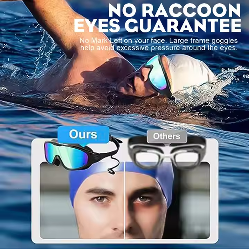 Swimming goggles HD waterproof and anti-fog professional men's and women's adult one-piece earplugs