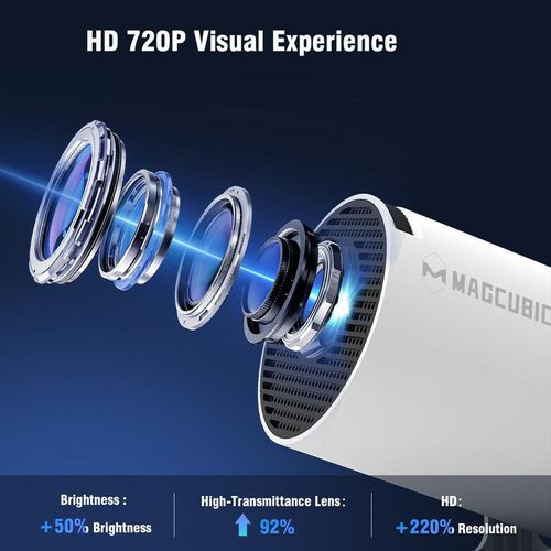 HY300Pro Projector   Tripod Bundle  Magcubic HY300Pro with 120CM Portable Bracket Complete Set 290ANSI Auto Keystone Correction Android14 with Universal  Screw Floor Tripod Stand Mount Traveling Products Adjustable Kit Gift