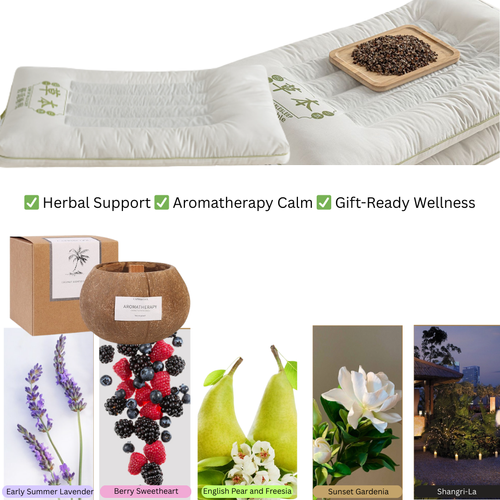 Organic Buckwheat Pillow (1 Aromatherapy candle for free)