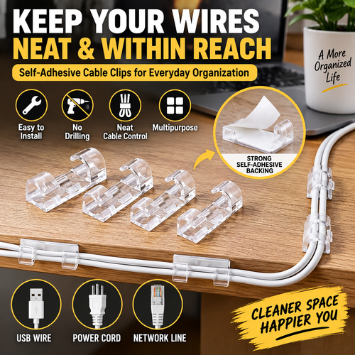 🔥HOT SALE🔥 COD！Home Organization Cable Organizer—The Ultimate Tool for Securing Ethernet Cables: Self-Adhesive Clips, Nail-Free Wall-Mounted Data Cable Clips—Wholesale Nairobi Inventory | Ships in 48 Hours | 7-Day No-Questions-Asked Returns and Exchanges. Cash-on-Delivery orders will be shipped from our Nairobi warehouse within 48 hours. Delivery takes 1–3 business days.