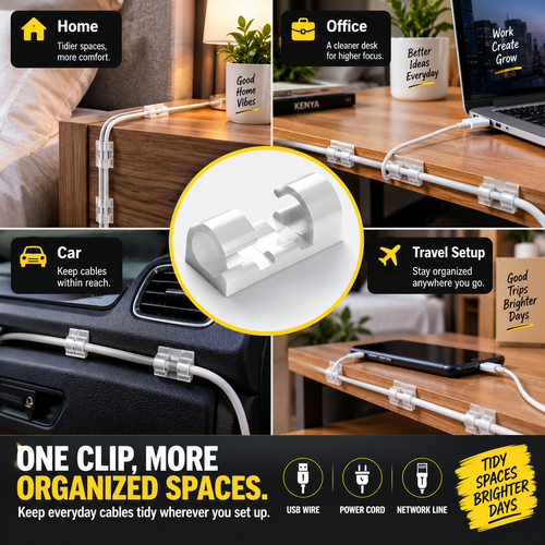 🔥HOT SALE🔥 COD！Home Organization Cable Organizer—The Ultimate Tool for Securing Ethernet Cables: Self-Adhesive Clips, Nail-Free Wall-Mounted Data Cable Clips—Wholesale Nairobi Inventory | Ships in 48 Hours | 7-Day No-Questions-Asked Returns and Exchanges. Cash-on-Delivery orders will be shipped from our Nairobi warehouse within 48 hours. Delivery takes 1–3 business days.