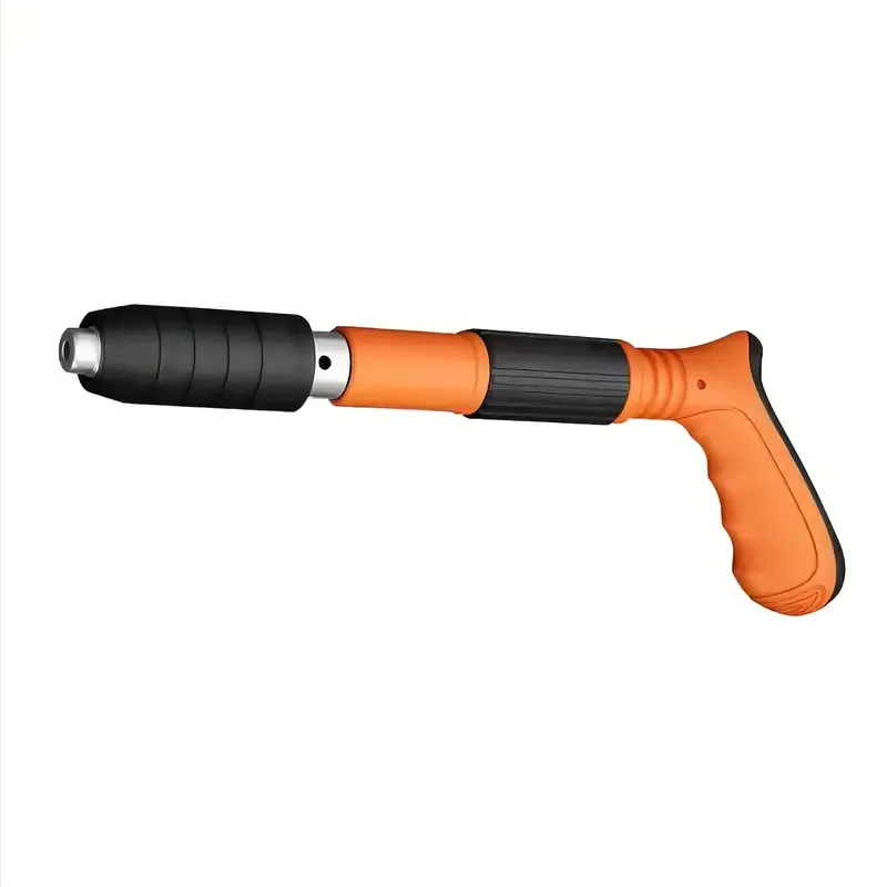 Cordless Electric Finish Nail Gun - Mini Steel Nailer for Ceiling Installation, Ergonomic Orange & Black Design, No Battery Needed, Durable Construction Tool for DIY & Professional Use, Nail Gun for Construction, Ceiling Installation Tool, Sleek Tool Design, Robust Tool Design