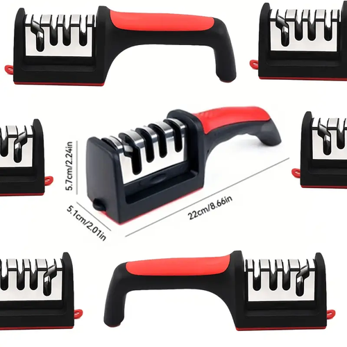 4-Stage Professional Knife Sharpener with Tungsten Diamond & Ceramic Whetstonee - High-Precision Sharpening Stone
