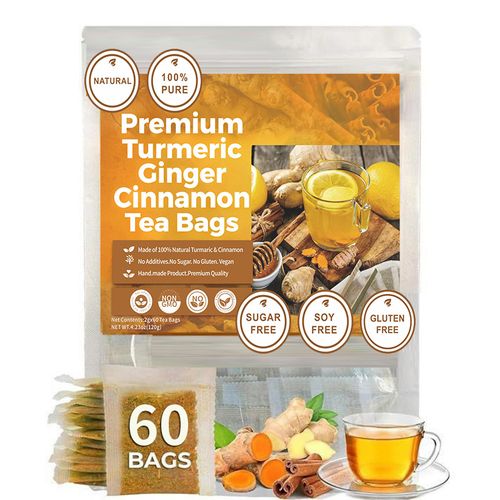 Natural Turmeric Ginger Cinnamon Tea – Individually Wrapped | Gluten-Free | Supports Digestive Health