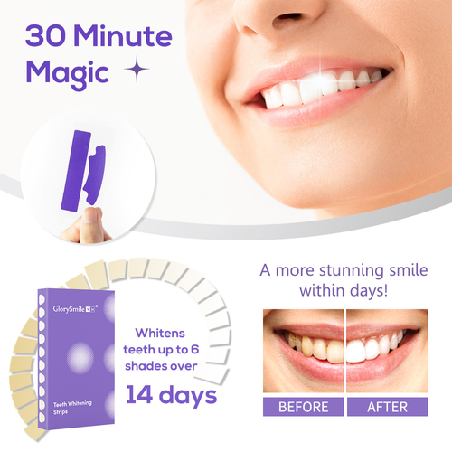 7 Pairs Sensitive Teeth Friendly Rapid Whitening Solution at Home Whitening Strips Color Corrector Glorysmile V34