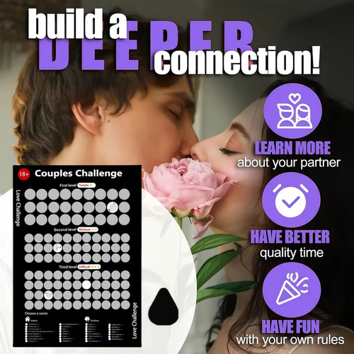 🔥2025 New Upgrade🔥Love Games Scratch-off Poster for Couples - 100 Challenge Date - Night Ideas Poster for Couple