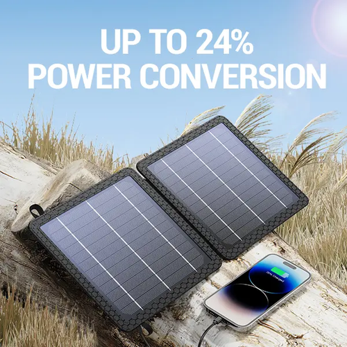 10W Portable Solar Panel, IP65 Waterproof Foldable Solar Cell