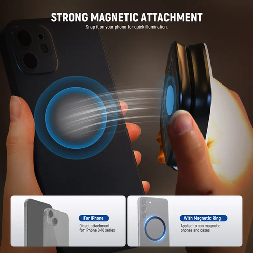 Selfie Light for iPhone  Android, Foldable LED Ring with Mirror  & Stand