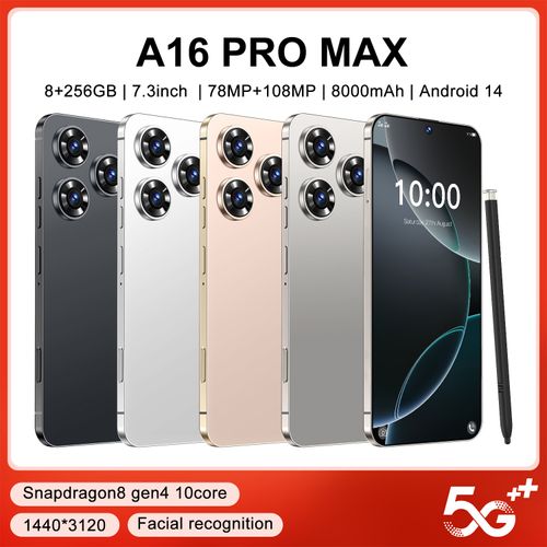 A16 Pro Smartphone – 6.79 Punch-Hole Screen 8GB RAM + 256GB ROM 8000mAh Battery 24MP Camera Built-in Stylus Android 12