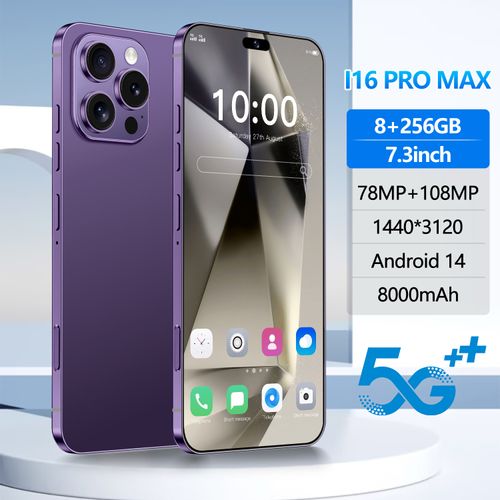 I16 Pro Max Smartphone ,8GB RAM 256GB ROM, Android,7.3'',Dual SIM,Mobile phones,Google Play Store,24+48MP,6800mAh