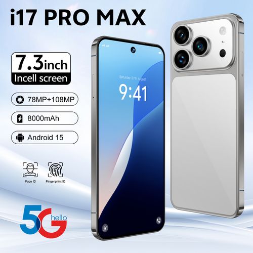 i17 Pro Max Smartphone ,8GB RAM 256GB ROM, Android,7.3'',Dual SIM,Mobile phones,Google Play Store,24+48MP,6800mAh