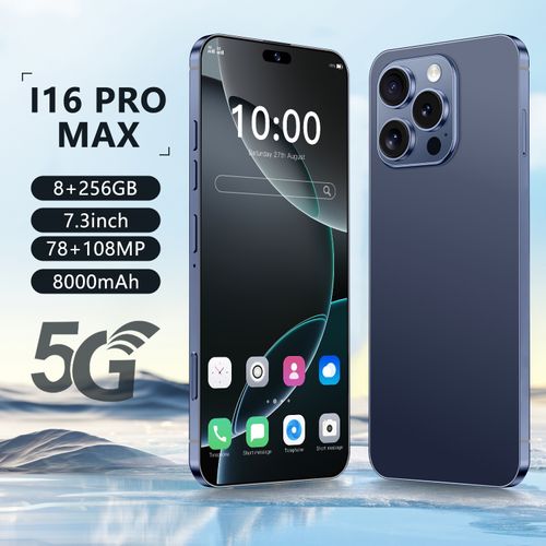 I16 Pro Max Smartphone ,8GB RAM 256GB ROM, Android,7.3'',Dual SIM,Mobile phones,Google Play Store,24+48MP,6800mAh