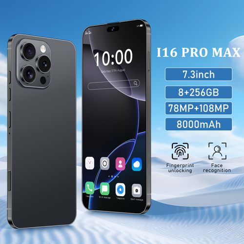 I16 Pro Max Smartphone ,8GB RAM 256GB ROM, Android,7.3'',Dual SIM,Mobile phones,Google Play Store,24+48MP,6800mAh