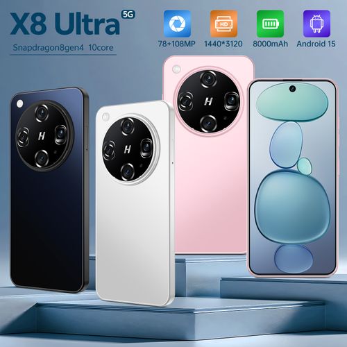 X8 Ultra Smartphone ,4GB RAM 64GB ROM, Android,7.3'',Dual SIM,Mobile phones,Google Play Store,78+108MP,8000mAh
