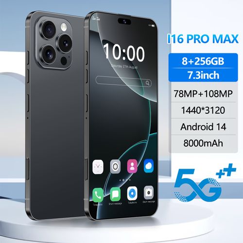 I16 Pro Max Smartphone ,8GB RAM 256GB ROM, Android,7.3'',Dual SIM,Mobile phones,Google Play Store,24+48MP,6800mAh