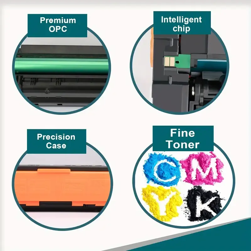 Compatible HP 201A Toner Cartridge 4-Pack, High Yield CF400A CF401A CF402A CF403A for LaserJet Pro MFP M277dw M252dw M277n M277c6 – Vibrant Color Print, Sharp Black, Extended Page Yield