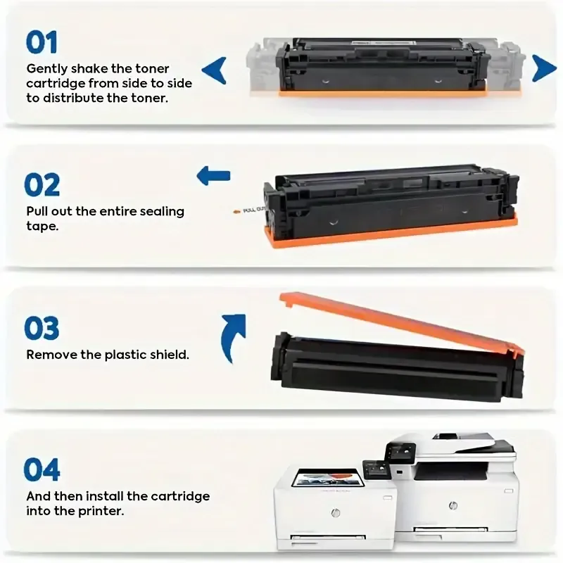 Compatible HP 201A Toner Cartridge 4-Pack, High Yield CF400A CF401A CF402A CF403A for LaserJet Pro MFP M277dw M252dw M277n M277c6 – Vibrant Color Print, Sharp Black, Extended Page Yield