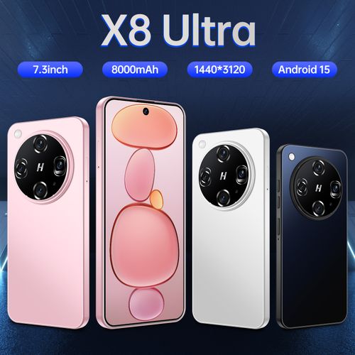 X8 Ultra Smartphone ,4GB RAM 64GB ROM, Android,7.3'',Dual SIM,Mobile phones,Google Play Store,78+108MP,8000mAh