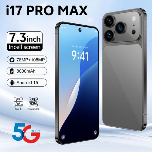 i17 Pro Max Smartphone ,8GB RAM 256GB ROM, Android,7.3'',Dual SIM,Mobile phones,Google Play Store,24+48MP,6800mAh