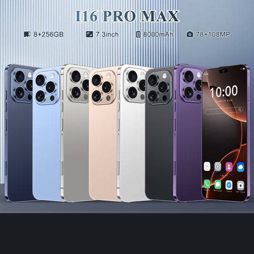 I16 Pro Max Smartphone ,8GB RAM 256GB ROM, Android,7.3'',Dual SIM,Mobile phones,Google Play Store,24+48MP,6800mAh