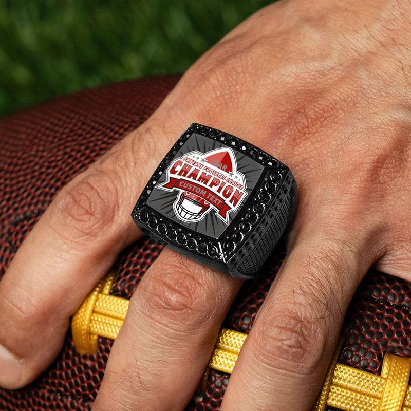 Custom Fantasy Football Championship Ring - Gunmetal